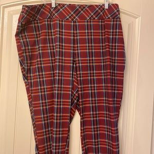 Plaid stretch pants